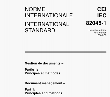 IEC 82045-1:2001 pdf download - Document management - Part 1: Principles and methods