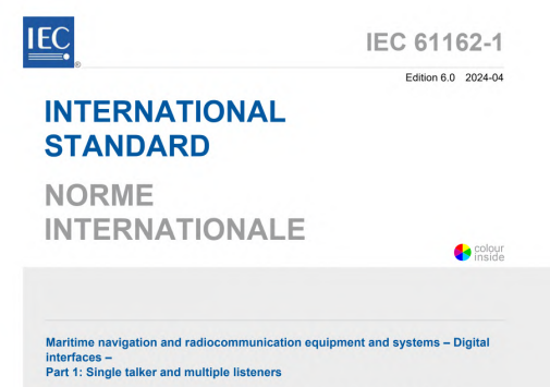 IEC 61162-1:2024 CMV pdf download - Maritime navigation and radiocommunication equipment and systems - Digital interfaces - Part 1: Single talker and multiple listeners