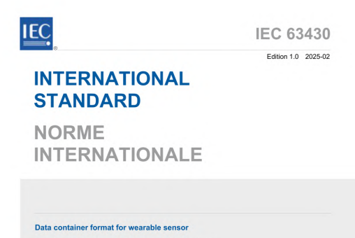 IEC 63430:2025 pdf download - Data container format for wearable sensor