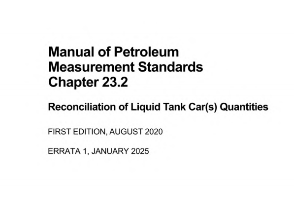 API MPMS CH 23.2:2020+ERR 1:2025 pdf download - Reconciliation of Liquid Tank Car Quantities