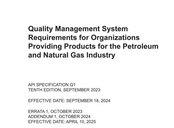 API SPEC Q1:2023+ADD 1:2024 pdf download - Quality Management System Requirements for Organizations Providing Products for the Petroleum and Natural Gas Industry